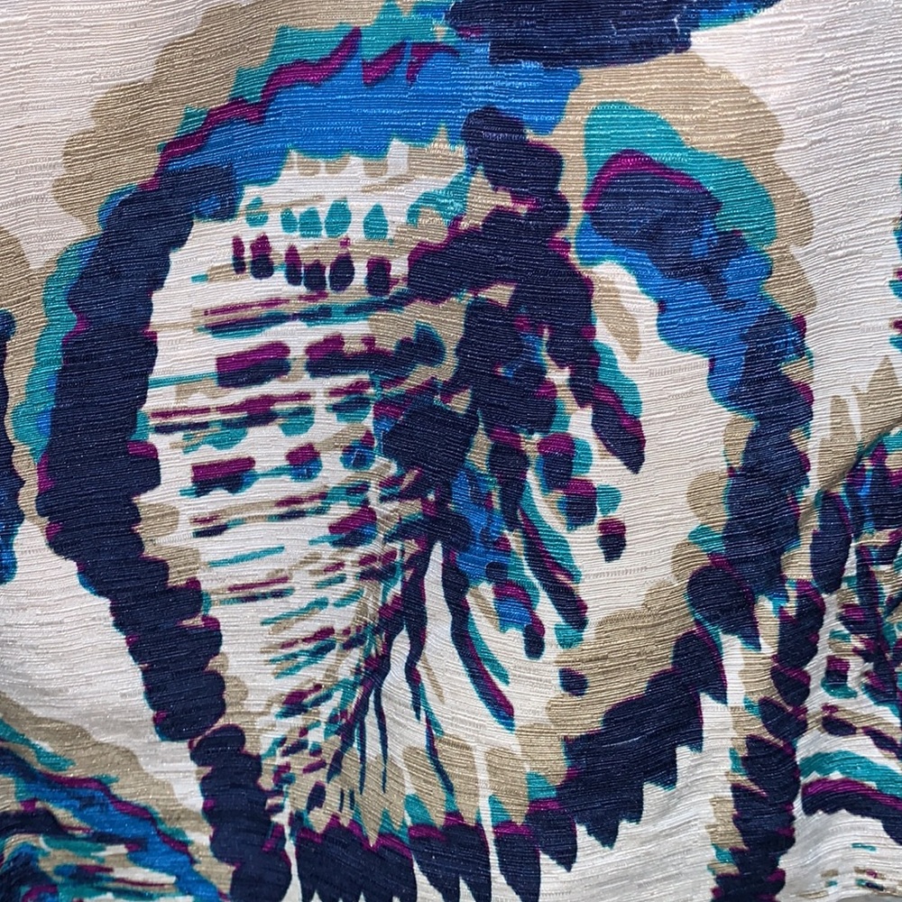 Banana Republic SILK textured leaf print multicolor fitted knee length Dress 4 - Picture 14 of 15